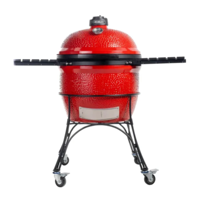Kamado Joe Big Joe Red I with Cart, Side Shelves, Heat Deflector & Tools