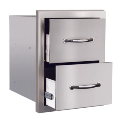 Summerset 17″ Double Drawer w/ Masonry Frame Return