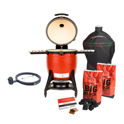 Kamado Joe BIG JOE III Bundle w/CART, JoeTisserie, Grill Cover, 2 BAGS Lump Charcoal + 1 Box Firestarter
