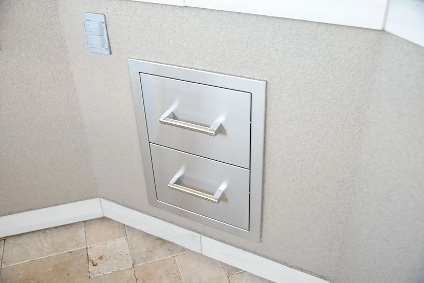 Kokomo Outdoor Kitchen Stainless Steel Double Drawer - Image 3