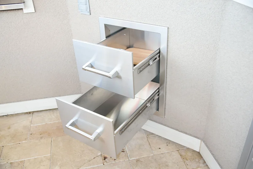 Kokomo Outdoor Kitchen Stainless Steel Double Drawer - Image 4