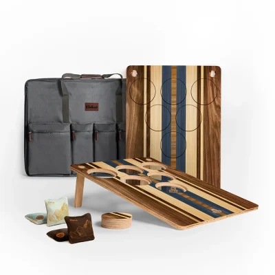 Mount Elakai 22in x 31in Striped Surf 6-Hole Weekender Travel Cornhole Boards